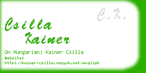 csilla kainer business card